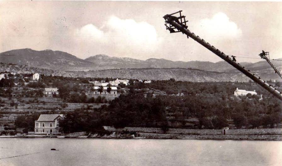 Historic view of Bakar Bay and the Carovo shoreline with traditional tunera lookout